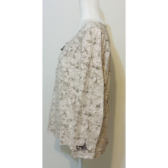 Soft Surroundings Women Size L City Of Paris Print Cardigan Art To Wear Boho - Picture 6 of 11